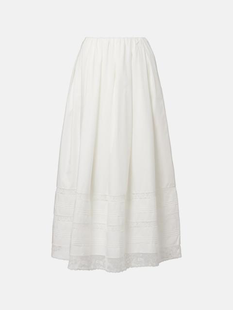 FAITHFULL Lyon lace-trimmed cotton maxi skirt
