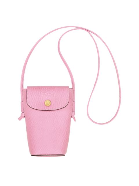 Longchamp Épure Phone case with leather lace Pink - Leather