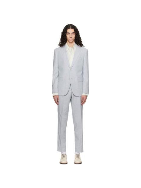 BOSS Blue Two-Piece Regular-Fit Stretch Bouclé Suit