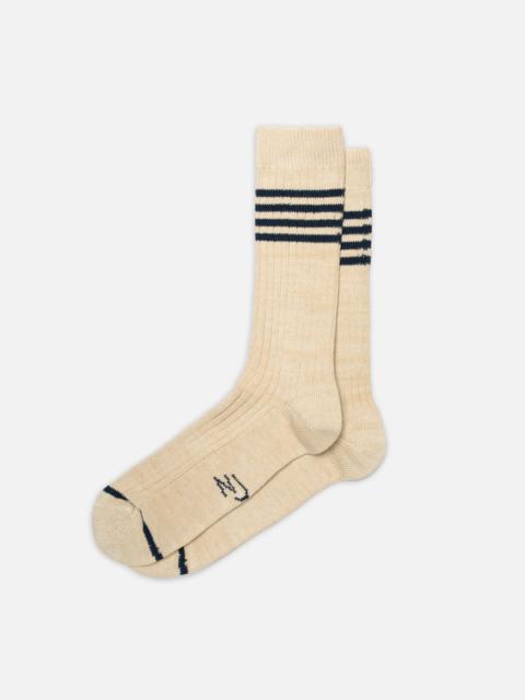 Nudie Jeans Men Tennis Socks Stripe Blue/Beige