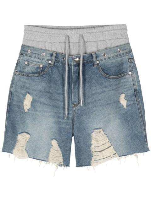 Andersson Bell Denny layered distressed shorts