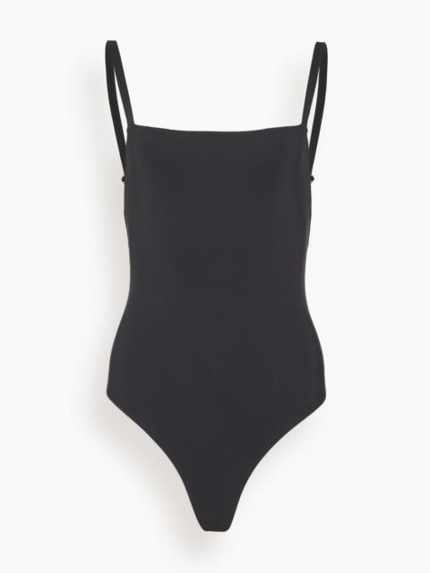 KIKI DE MONTPARNASSE Echauffe Swim Straight Neck One Piece in Black