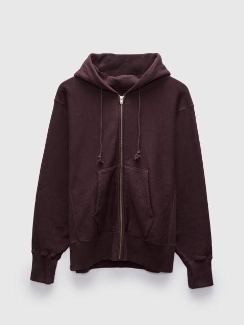 KAPTAIN SUNSHINE Front Zip Hoodie in Brown Violet