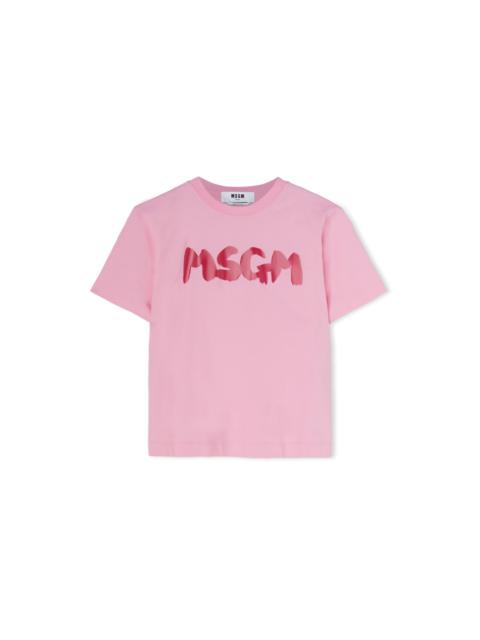 MSGM Cotton crewneck t-shirt with new MSGM brushed logo