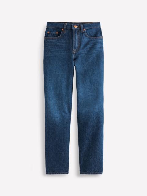 BODEN High Rise Straight Leg Jeans-Indigo Rinse