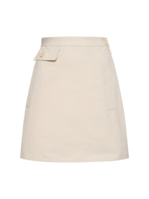 Cotton canvas mini skirt