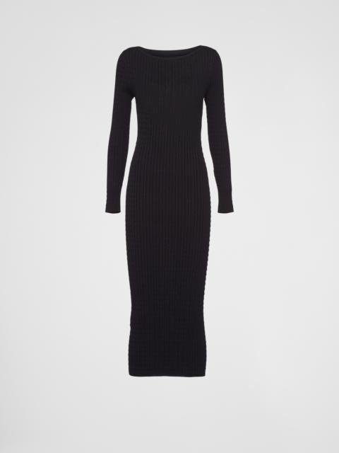 Viscose boat neck dress