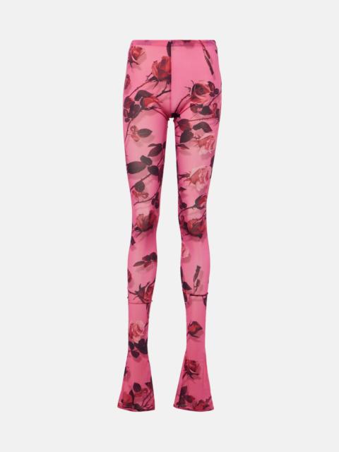 Blumarine Semi-sheer printed leggings