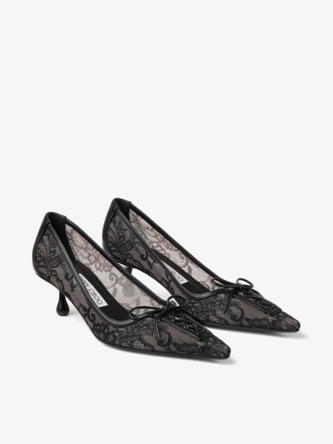 JIMMY CHOO Scarlett 50 Black Jimmy Choo Lace Pumps