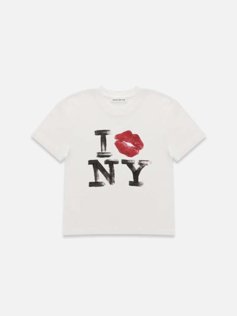 DUKE + DEXTER I Kiss NY Vintage White Baby Tee - Women's