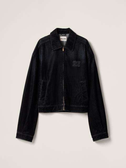 Miu Miu Flocked chambray blouson jacket