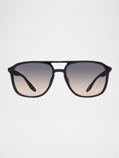 BARTON PERREIRA Men's Gyalis Plastic Rectangle Sunglasses