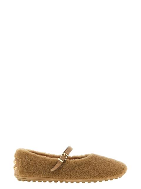 Tod's 'Gommine' Sheepskin Ballet Flats