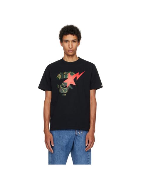 A BATHING APE® Black Trial Camo Ape Face STA T-shirt
