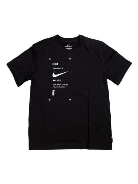 Nike Men's Nike Minimalistic Alphabet Logo Printing Casual Round Neck Short Sleeve Black T-Shirt DX5817-0