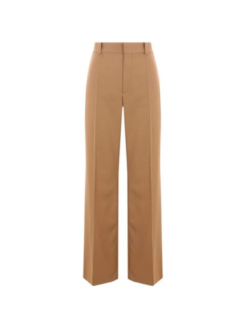 wool grain-de-poudre wide-leg trousers