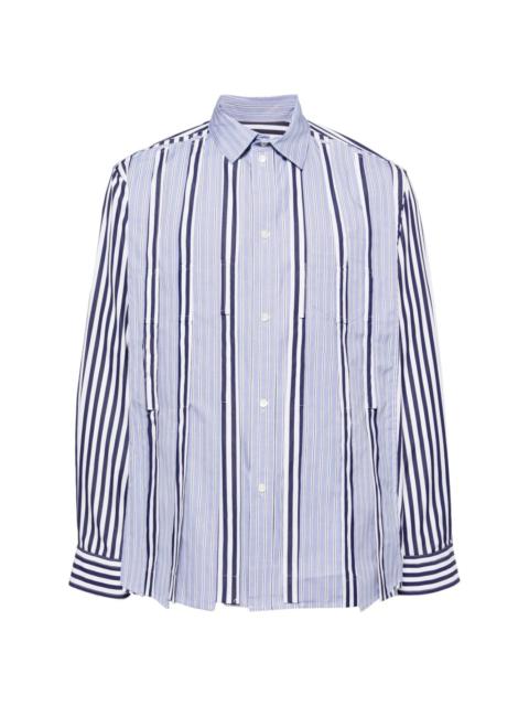 sacai striped button-up shirt