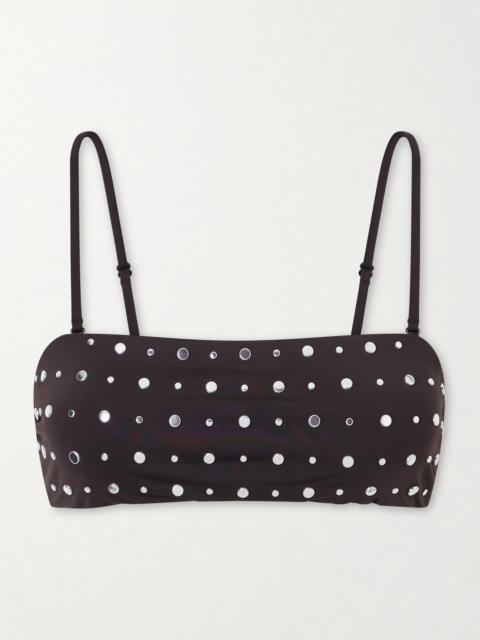 STAUD Sara Strapless Studded Bikini Top