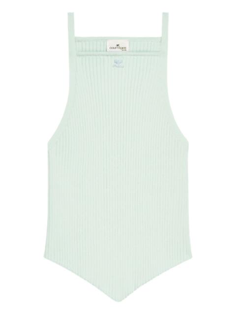 courrèges pointy-hem ribbed tank top