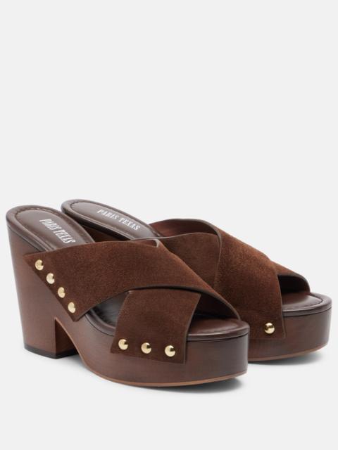 PARIS TEXAS Marisol suede platform mules