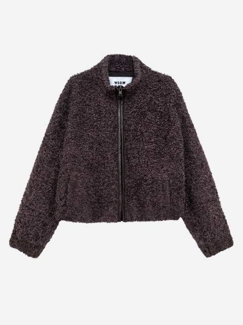 MSGM Faux shearling jacket with zip