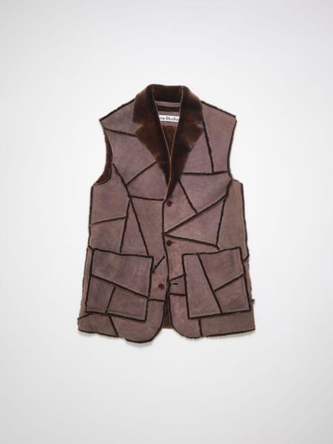 Acne Studios Leather Patchwork shearling vest - Purple/multi