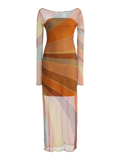 CALA de la CRUZ Exclusive La Isla Ursa Sparkling Mesh Midi Dress multi
