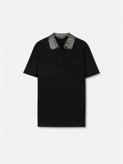 VERSACE Studded Short-Sleeved Polo Shirt