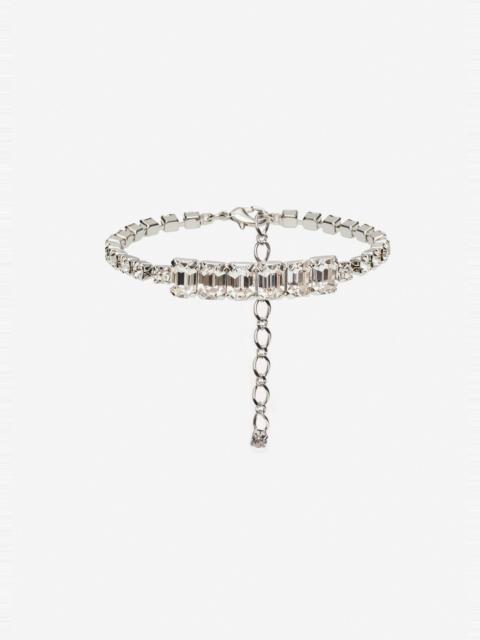 MAGDA BUTRYM Tennis bracelet with baguette-cut crystals in silver