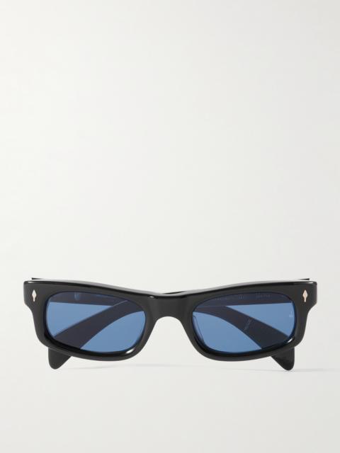 JACQUES MARIE MAGE Initials Rectangular-Frame Acetate Sunglasses