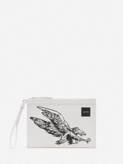 Lanvin LANVIN X FUTURE LEATHER CLUTCH WITH EAGLE PRINT