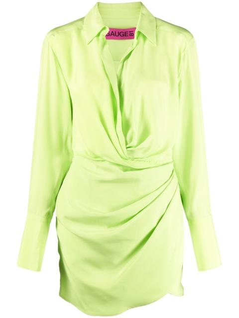GAUGE81 Naha silk draped shirt dress