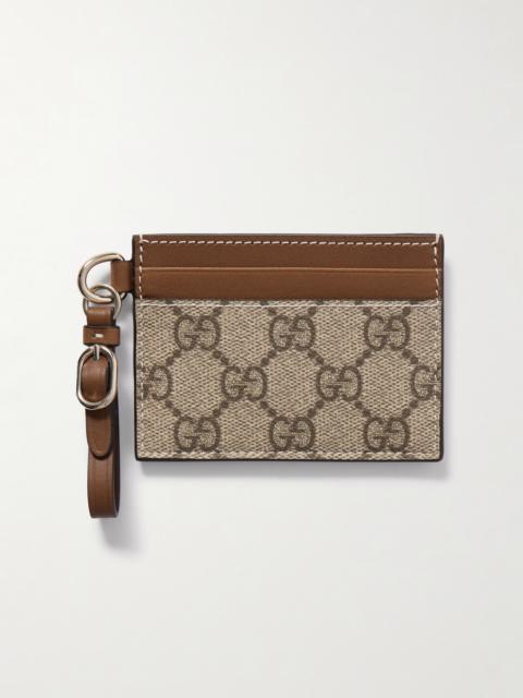 GUCCI Gg Emblem Printed Coated-canvas And Leather Cardholder