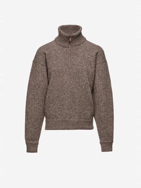 MAGDA BUTRYM Wool half-zip sweater in brown