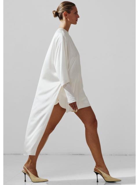 DARKPARK Darkpark Tara Satin Asymmetric Shirt - Off-White