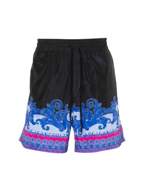 VERSACE JEANS COUTURE Animalier print track shorts