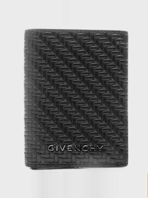 Givenchy BRAIDED EFFECT LEATHER CARD HOLDER - BLACK