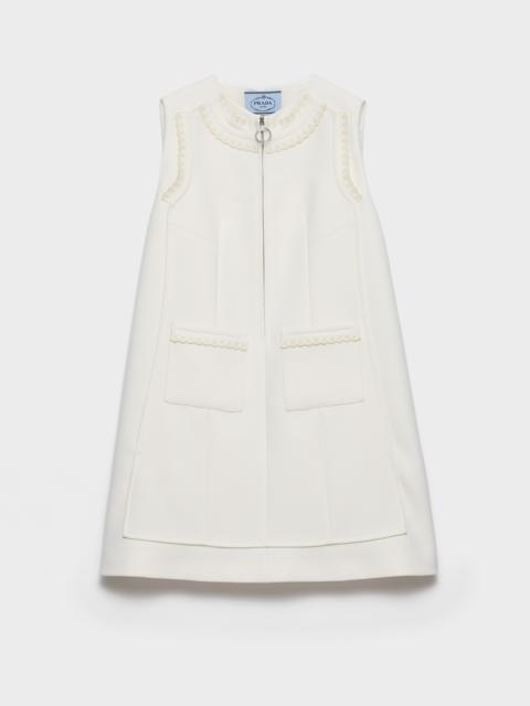 Prada Embroidered natté fabric mini-dress