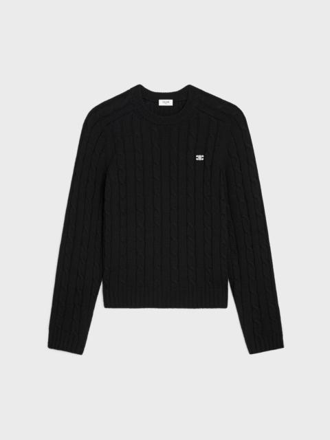 CELINE cable-knit triomphe sweater in cashmere