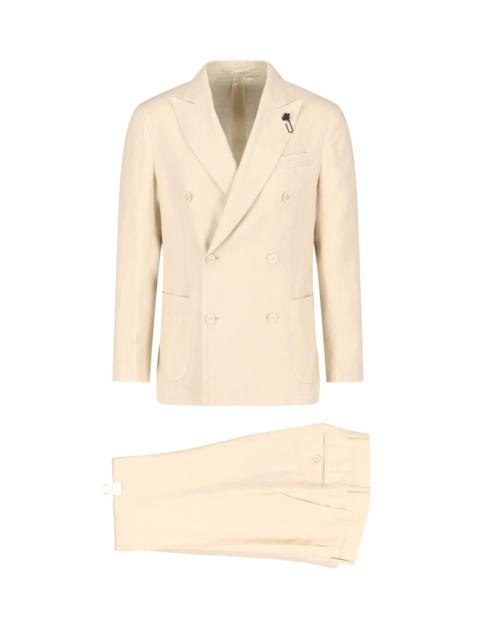 LARDINI DOUBLE-BREASTED LINEN SUIT