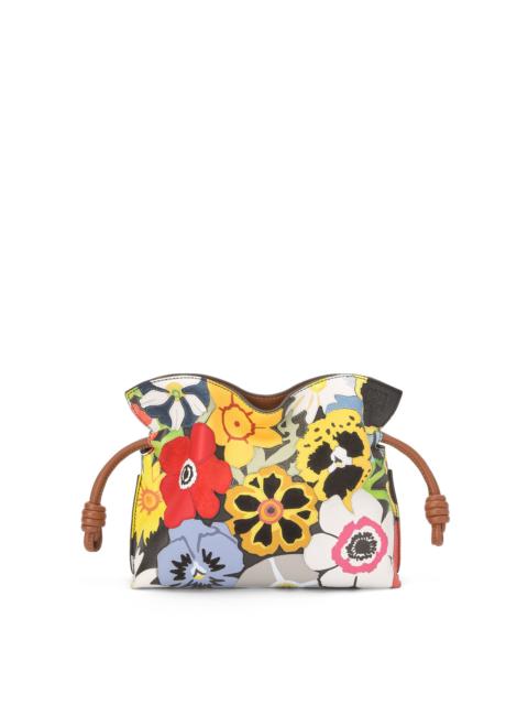 Loewe Pansies Mini Flamenco clutch in nappa calfskin and suede