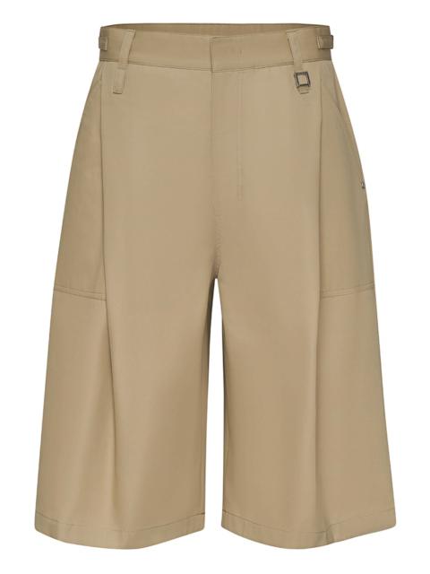 Mens Beige Pleated Shorts