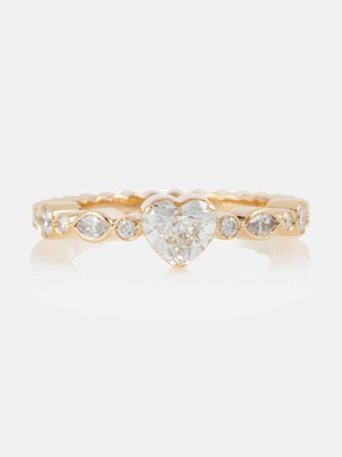 SOPHIE BILLE BRAHE Coeur Ensemble 18kt gold ring with diamonds