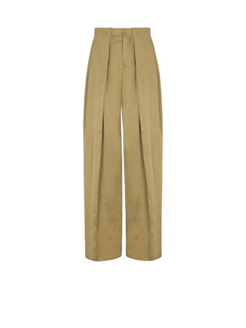 Balmain Satin-finish trousers with wide knife pleats