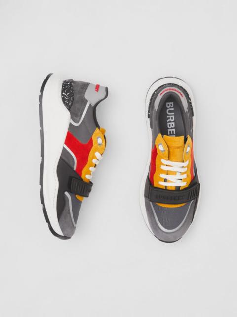 Burberry Suede, Leather and Mesh Sneakers
