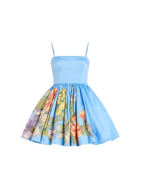 ALÉMAIS Donata Printed Poplin Mini Dress blue