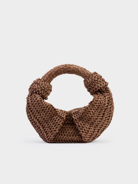 SIMONMILLER Raffia Lopsy Bag In Chocolate