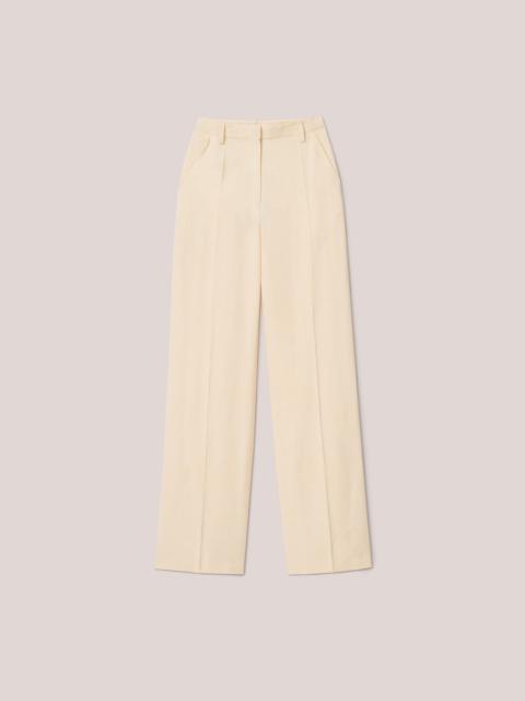 Nanushka ELAINA - Silk-viscose tweed wide-leg pants - Creme