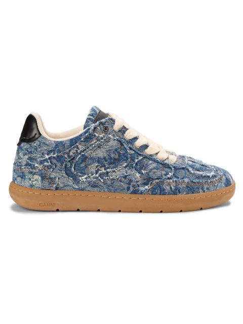 GANNI Women's Tapestry Denim Low-Top Sneakers - Mid Blue Vintage