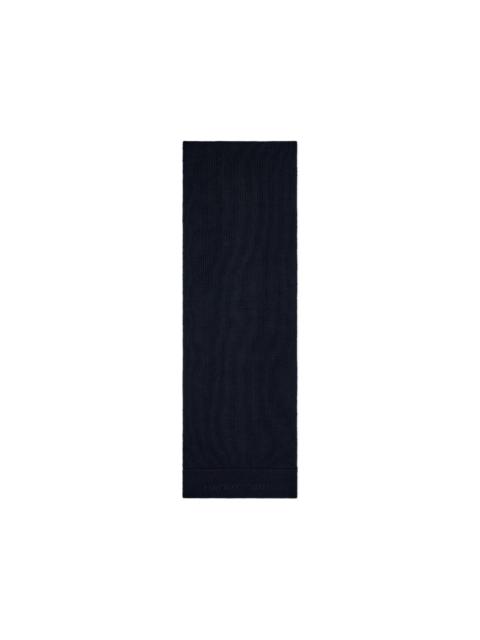 EMPORIO ARMANI ribbed virgin-wool scarf with an embossed logo